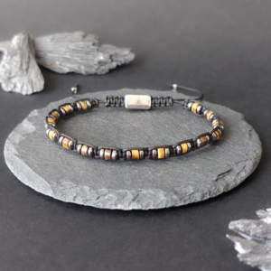 Meeste käevõru, tiigrisilm, hematiit